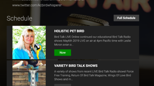 Bird Talk Radio Streaming Shows